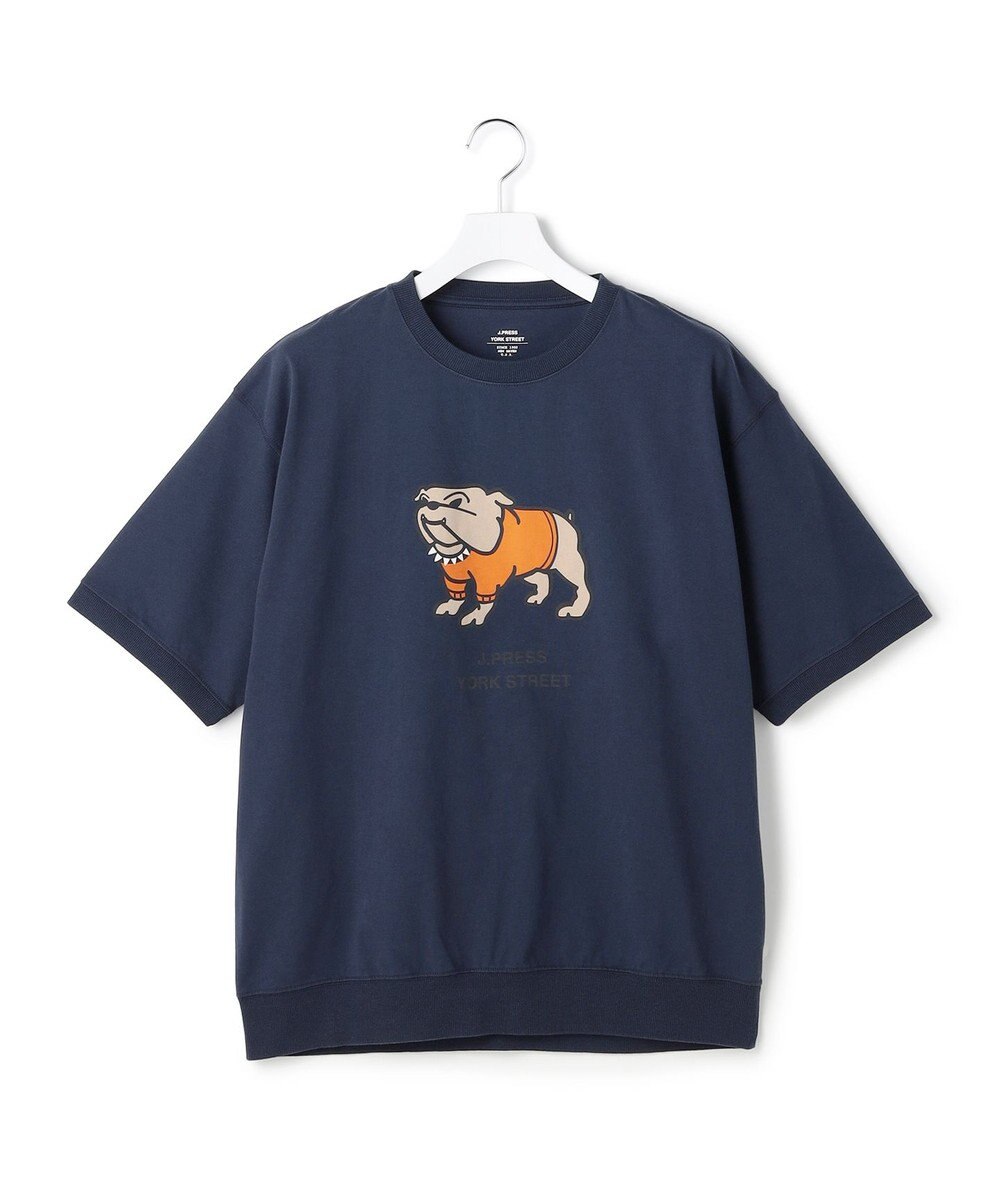 J.PRESS YORK STREET 【UNISEX】ブルドックプリント クルーネック Tシャツ 
