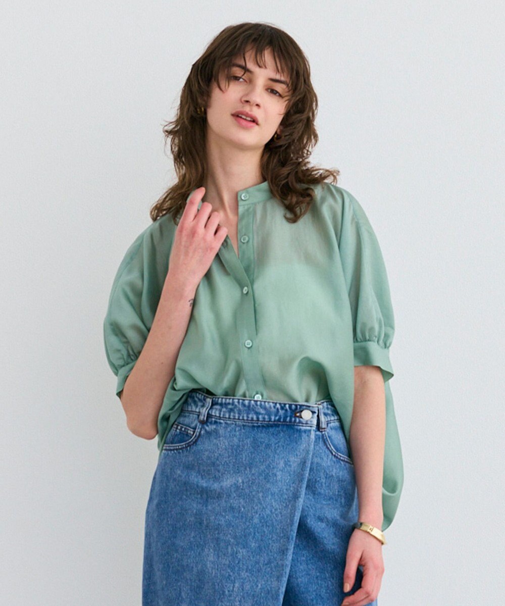 BEIGE， 【洗える】AMARYLLIS / シアーパフオーバーサイズブラウス 