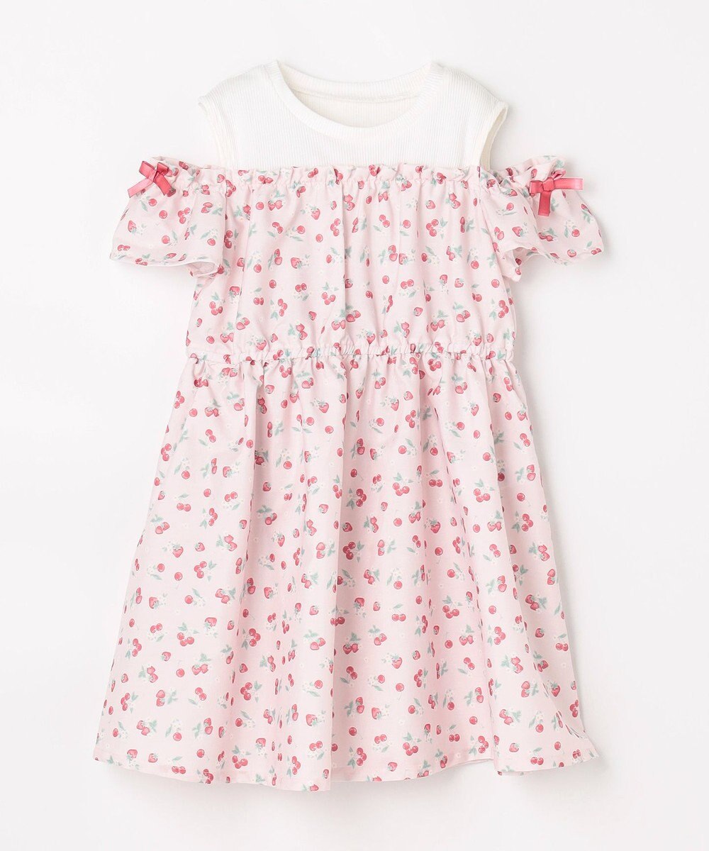 ANY KIDS 【洗濯機可能】オンオフショルダーワンピース 