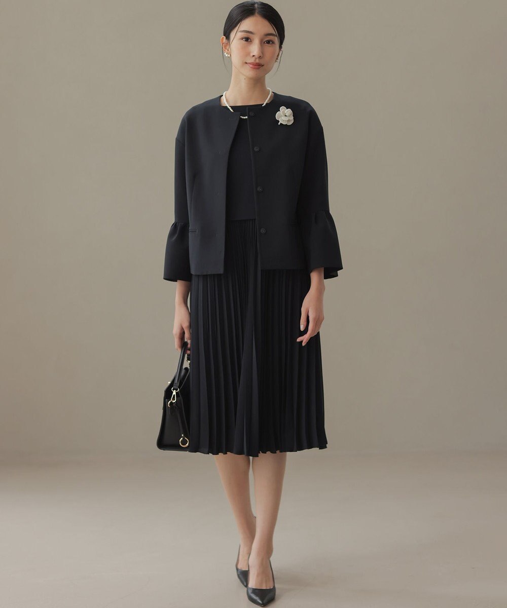 組曲 S 【KUMIKYOKU NAVY】コンフォータブルドレープ フレアスリーブジャケット 