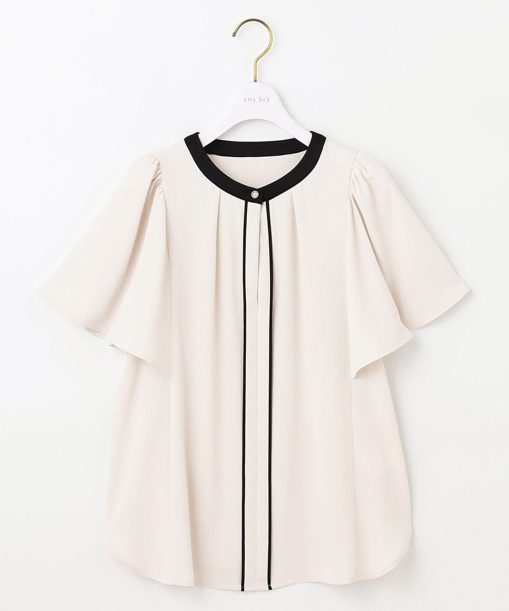 ANY SIS 【2WAY】バイカラーラッフル ブラウス 