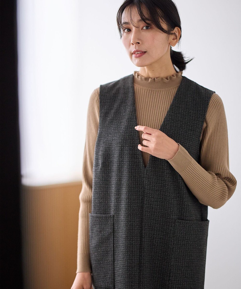 ANY 【洗濯機可】ウォームニットフリルプルオーバー 