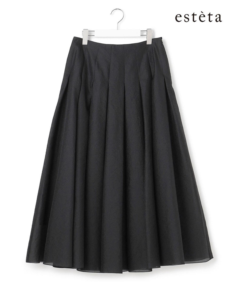 23区 【エステータ】クリスピーオーガンジー タック フレアスカート 