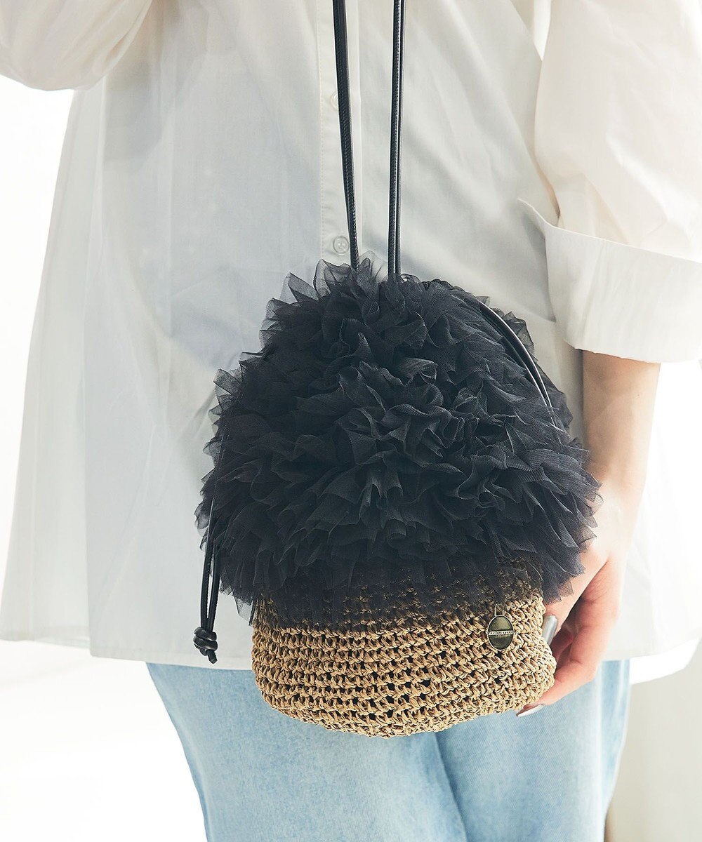 style code 【MERCURYDUO/マーキュリーデュオ】チュールフリル 雑材バケツ型ショルダーバッグ 