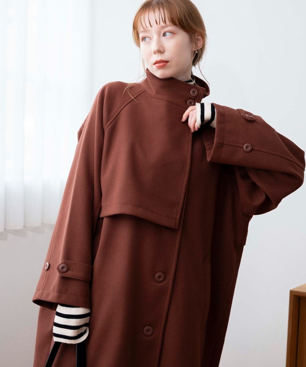 WEGO スタンドカラーロングコート 