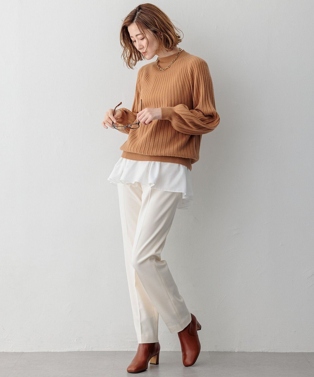 23区 S セミウーステッド モックネック ニット 