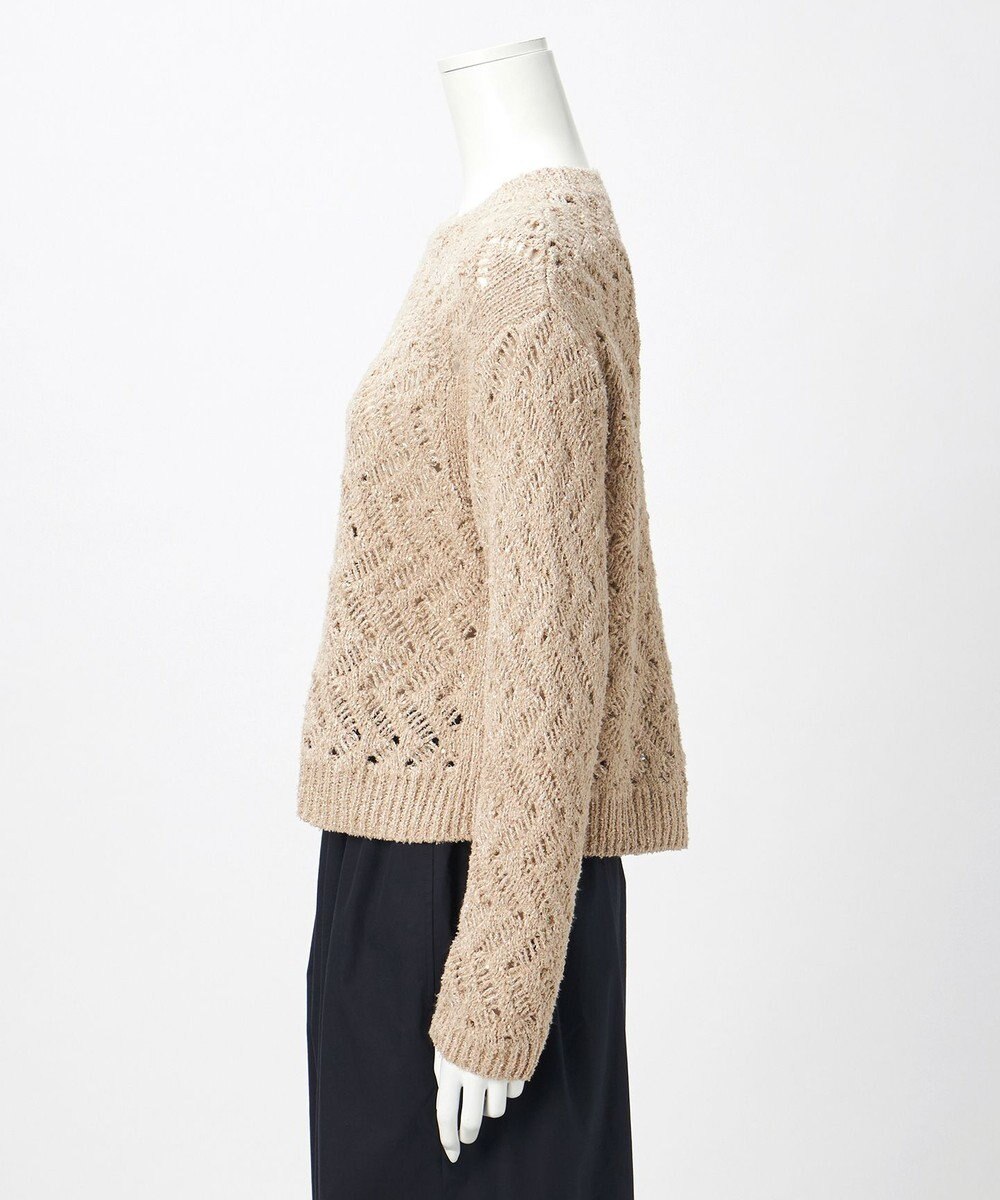 23区 【GOLD LABEL】シェニールレーススパングル クルーネック ニット 