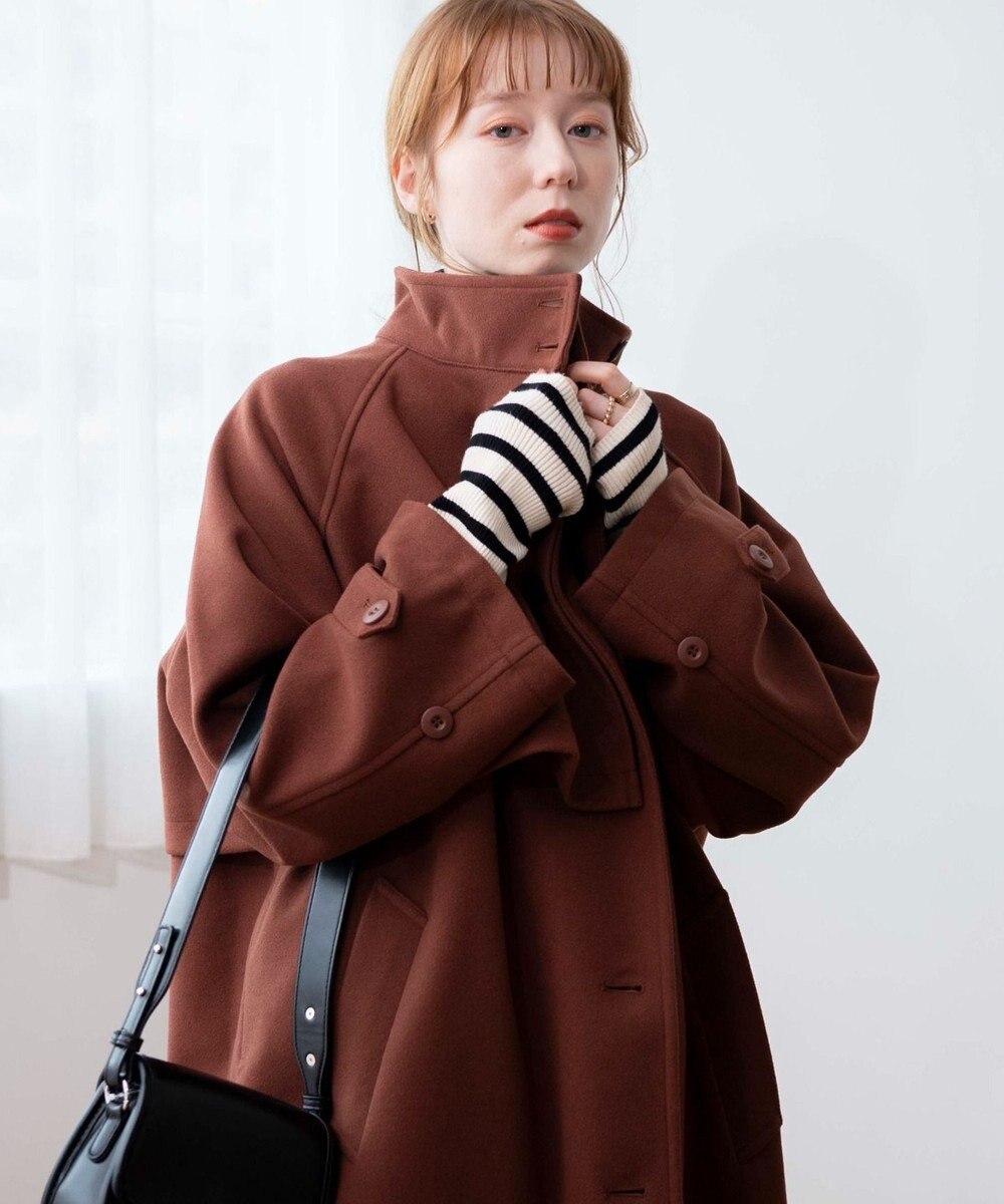 WEGO スタンドカラーロングコート 