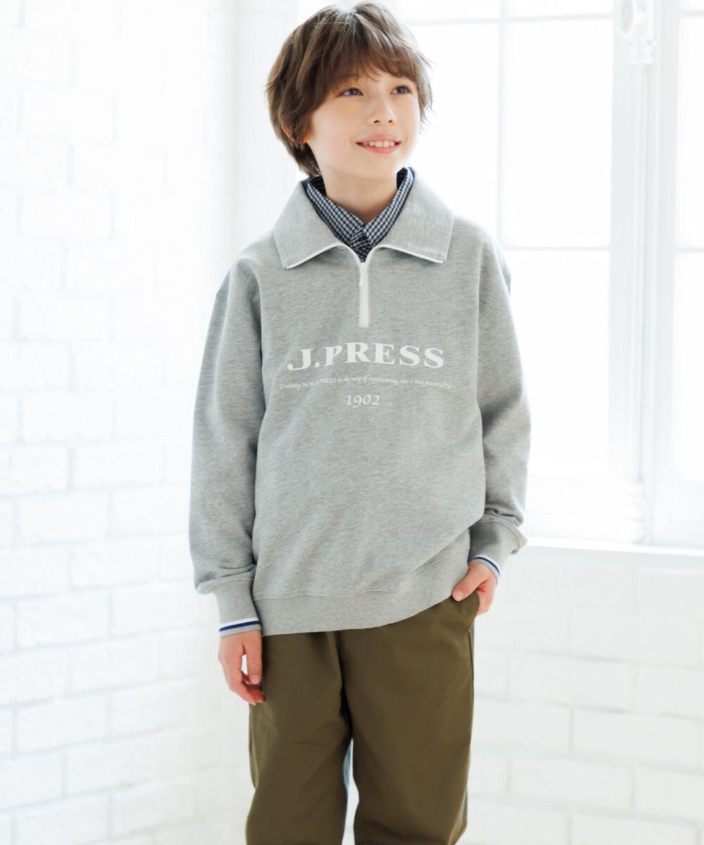 J.PRESS KIDS 【100-130cm】ミニ裏毛 ハーフジップ トレーナー 