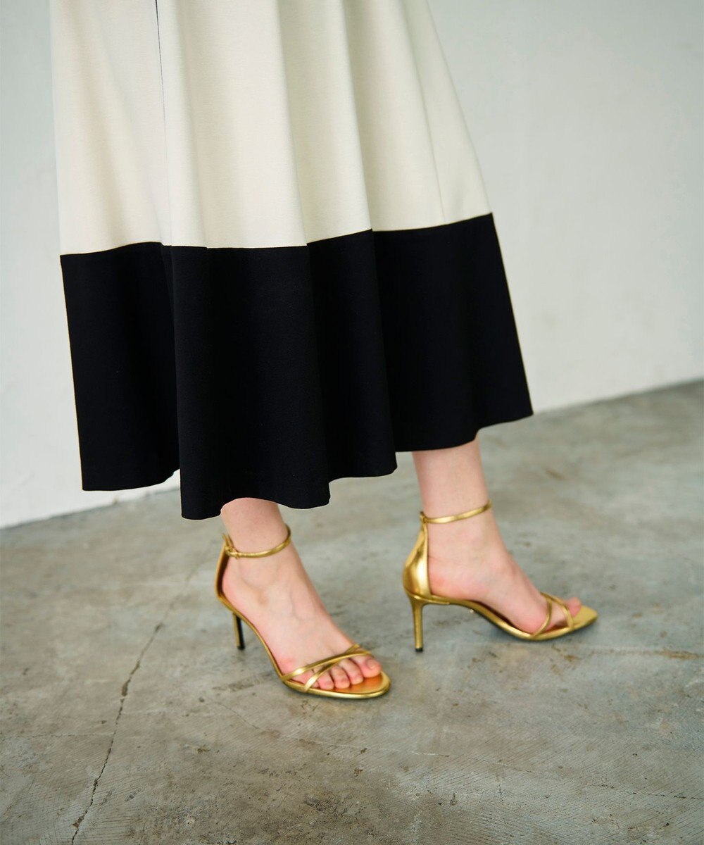 GRACE CONTINENTAL 配色ポンチフレアワンピース 