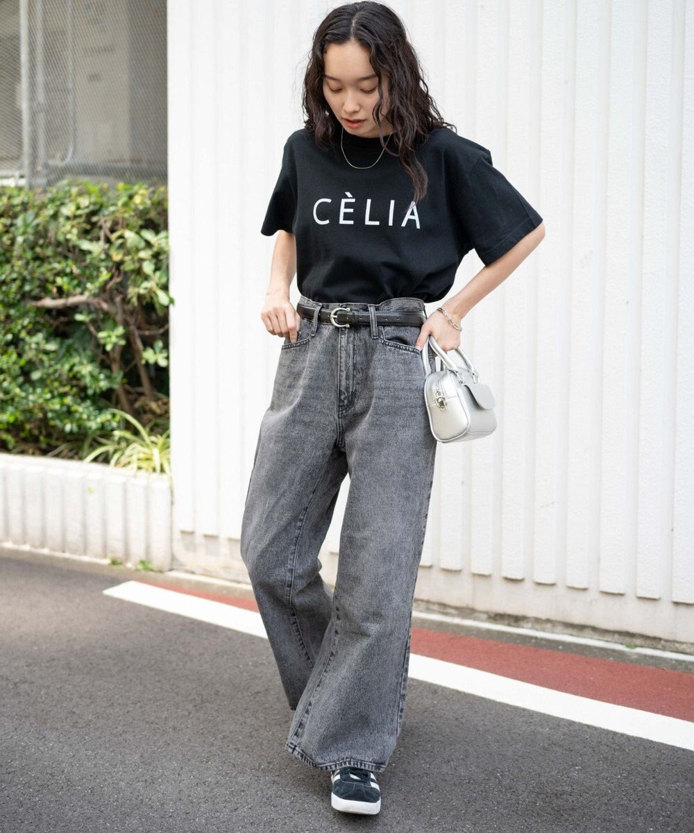 WEGO 【ユニセックス着用ITEM/SMLサイズ展開】デニムルーズフレアパンツ 