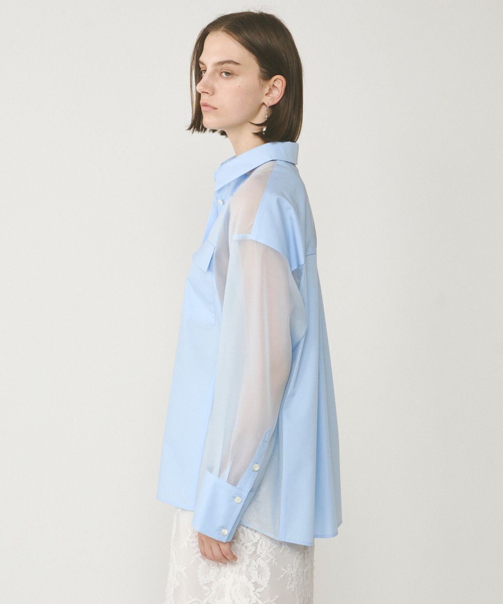 GRACE CONTINENTAL シアーコンビオーバーシャツ 