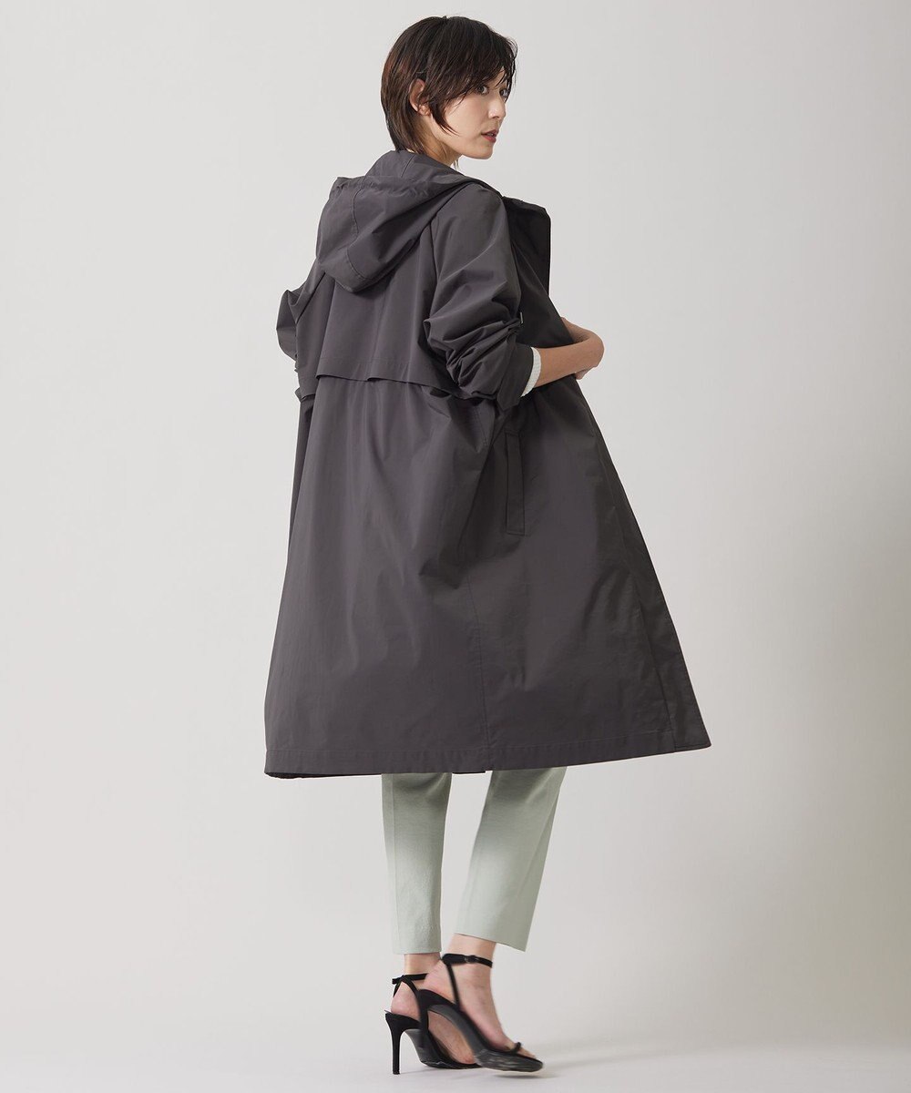 ICB 【撥水加工】 メモリーストレッチタフタ フーデットコート 