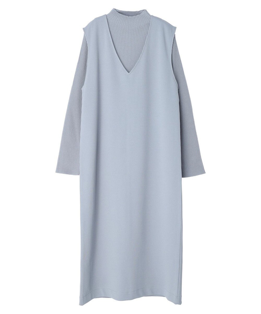 earth music&ecology ＳＥＴ２点Ｖネックジャンスカ＋ハイネックニット 