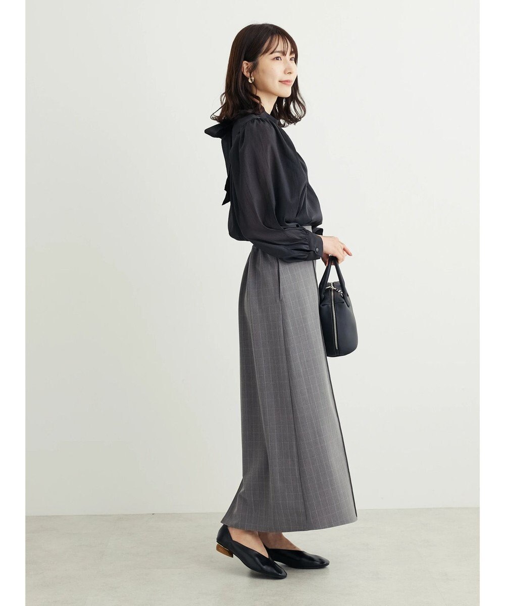 Green Parks きれいシルエットチェック裾フレアスカート 