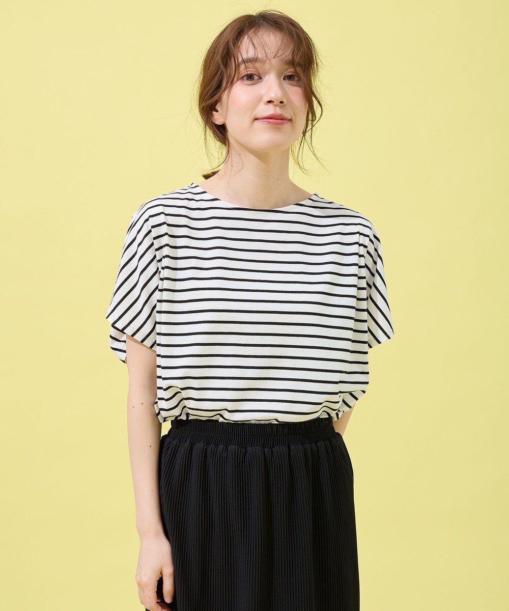 ANY 【洗濯機可/UVケア/接触冷感】フレンチスリーブロゴ・カラーTシャツ 