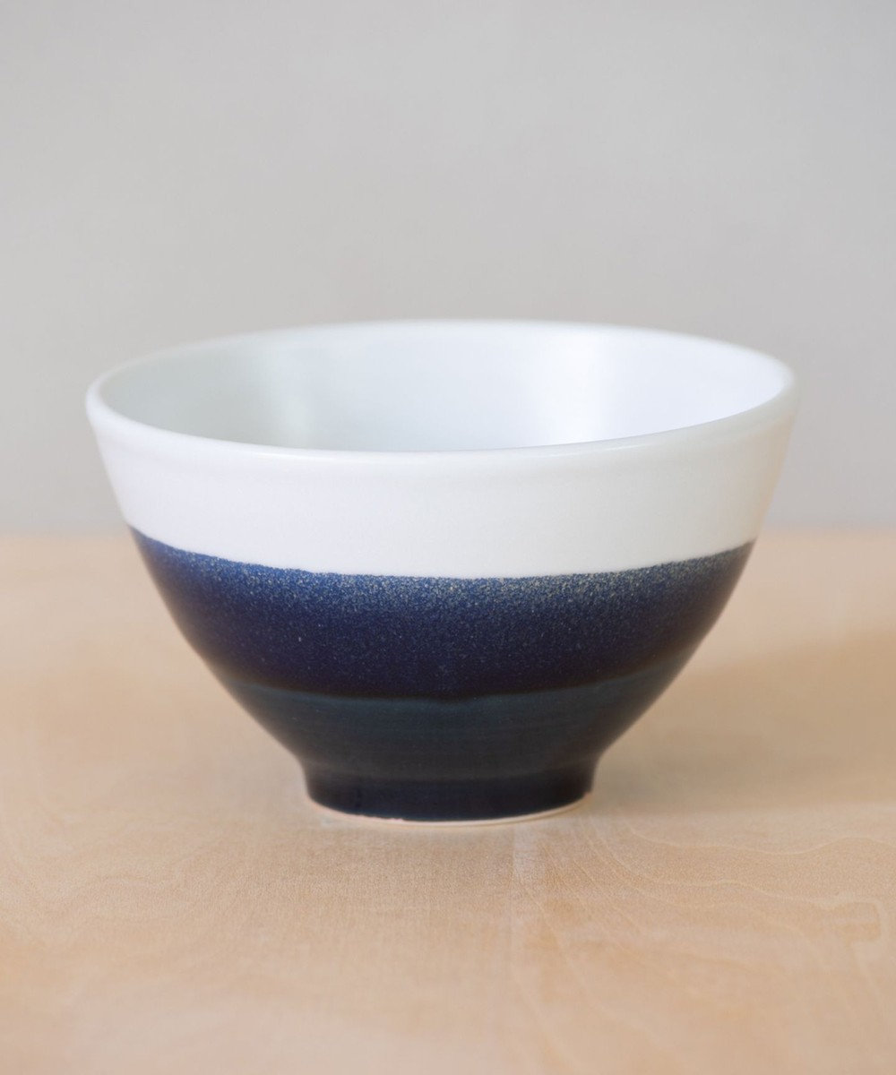 蘇嶐窯 藍釉掛分茶碗（大） ネイビー