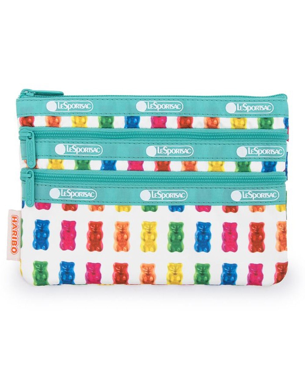 LeSportsac 3ZIP COSMETIC/ハリボーゴールドベアーズミント 