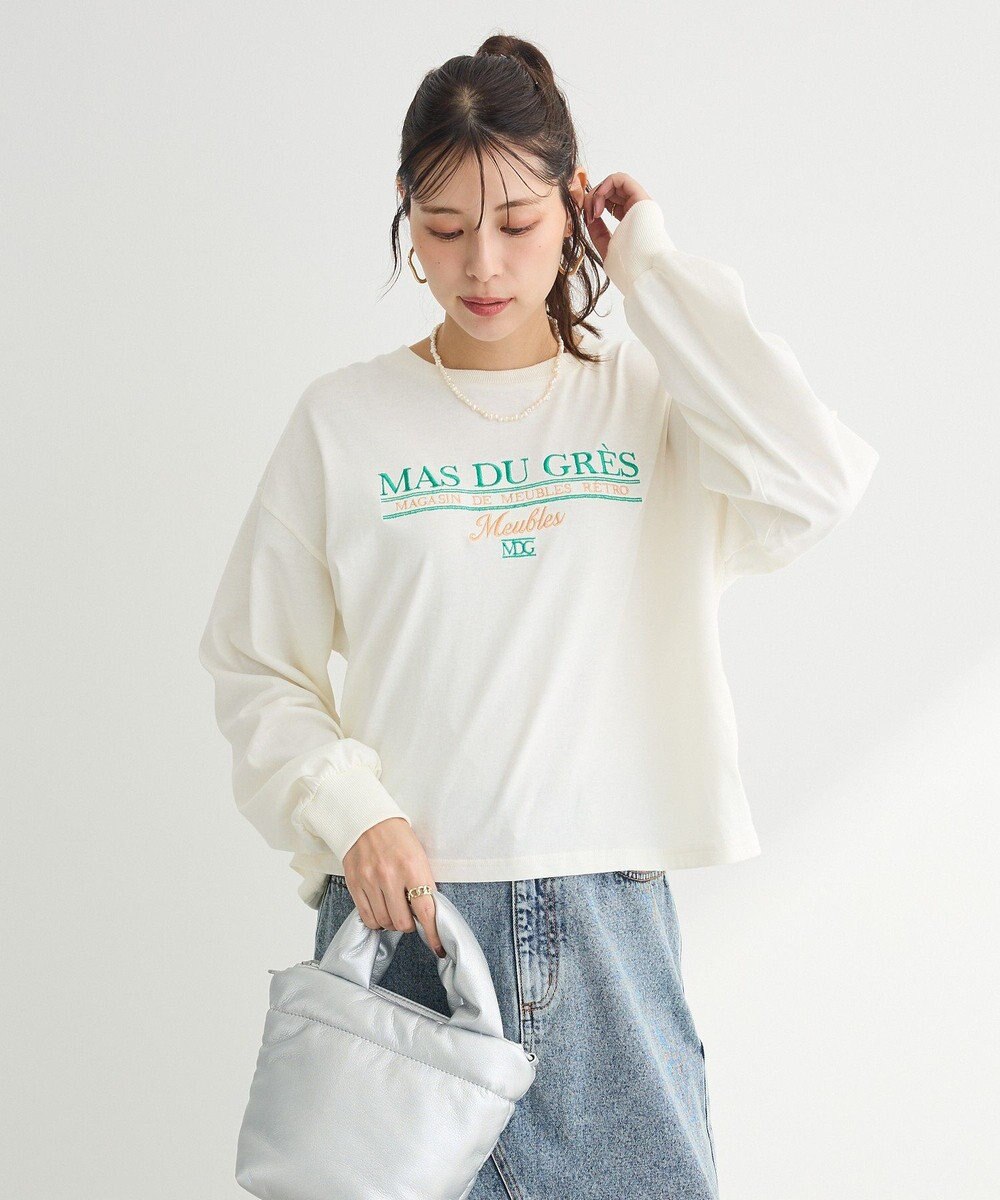 Green Parks 刺繍ロゴクロップドＴシャツ 