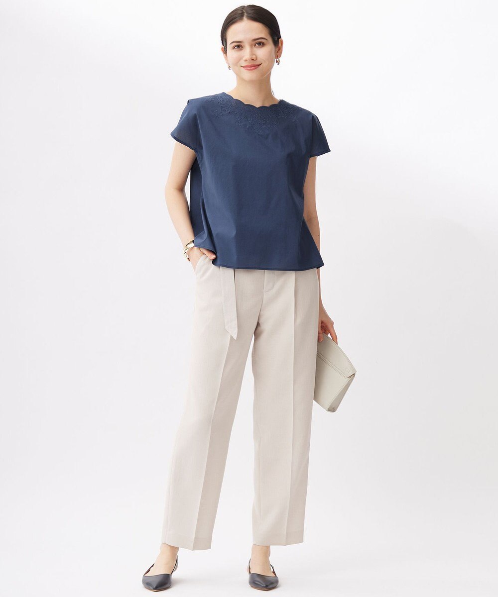 自由区 L 【セットアップ対応】ライトリネンライクテーパード パンツ 