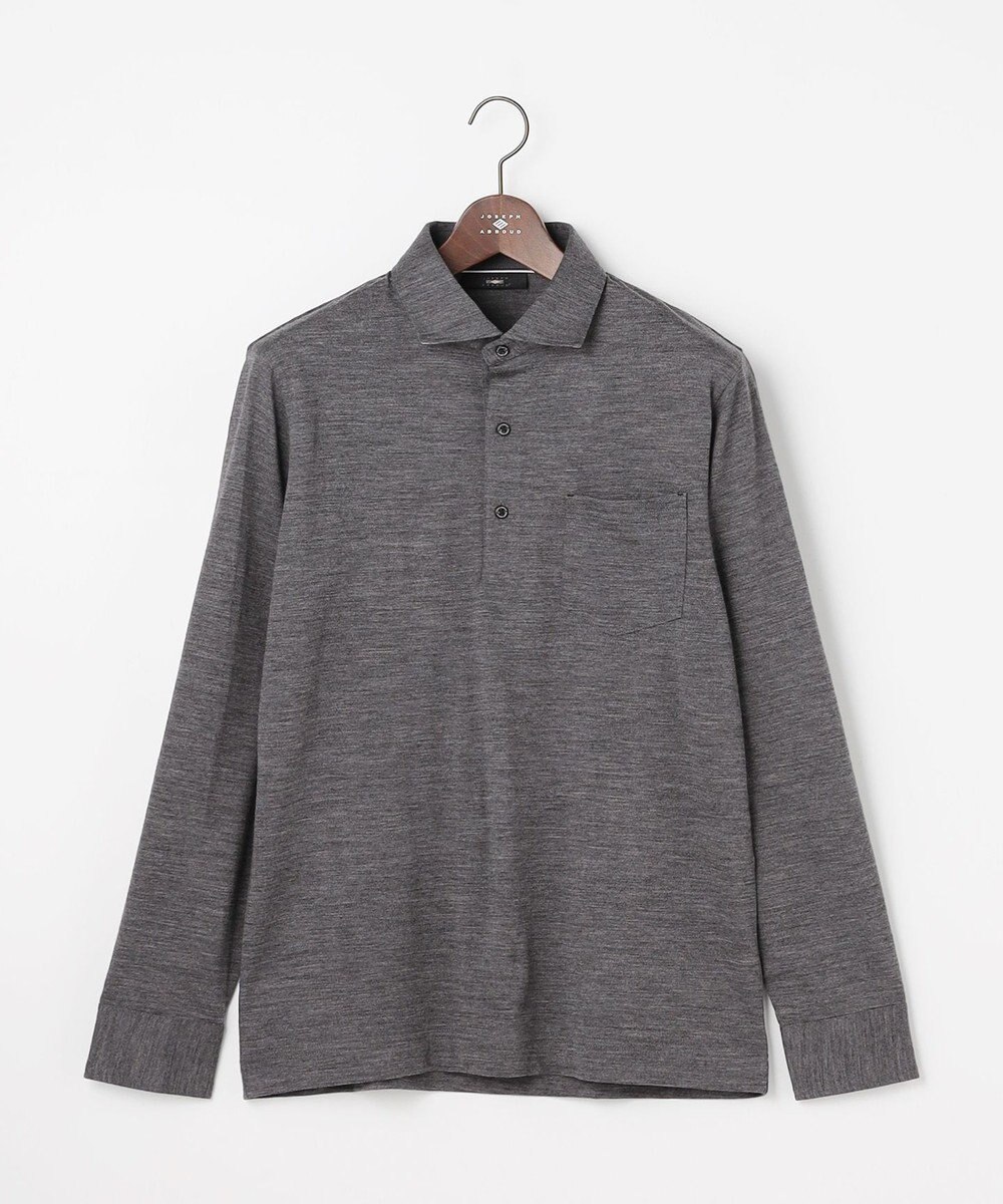JOSEPH ABBOUD 【ふっくらあたたかウール100％】ウールダディポロシャツ 
