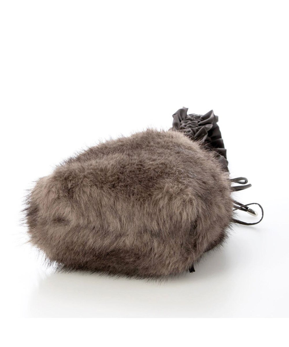 UNBILLION カシュカシュ cachecache / フリルショルダー付エコファー巾着バッグ 