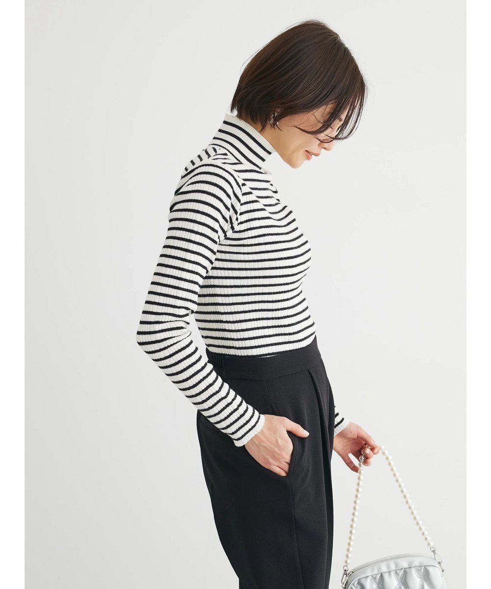 Green Parks ボーダーアソートモックネックニットプルオーバー 