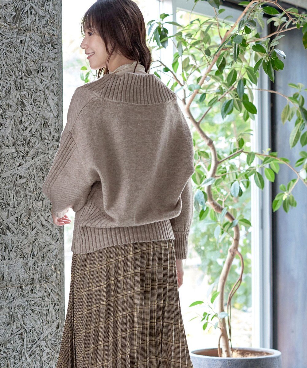 Tiaclasse 【洗える】ダブルジップリブニットカーディガン 