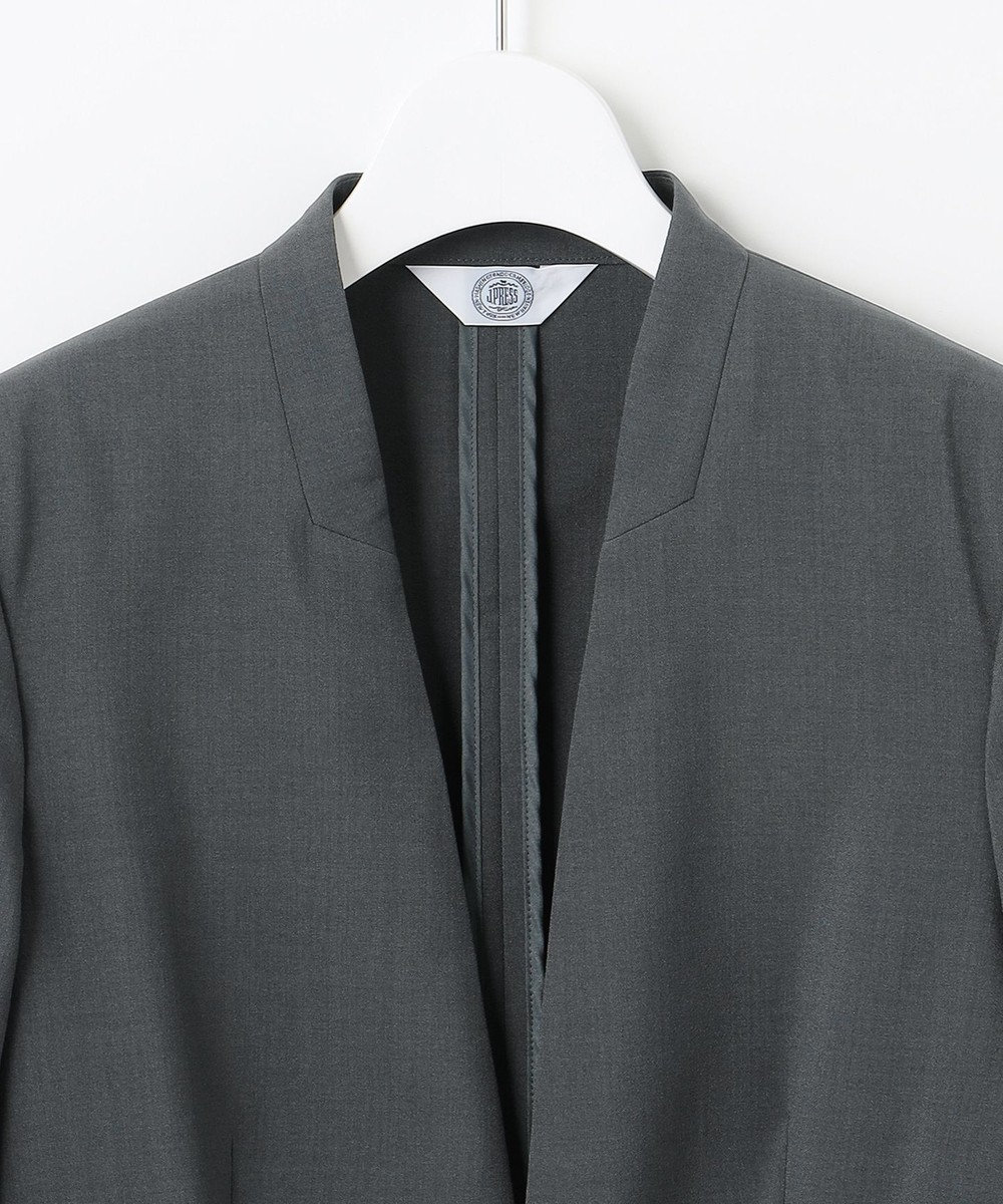 J.PRESS LADIES L 【セットアップ対応・洗える】DRYウーステッド ノーカラー ジャケット 