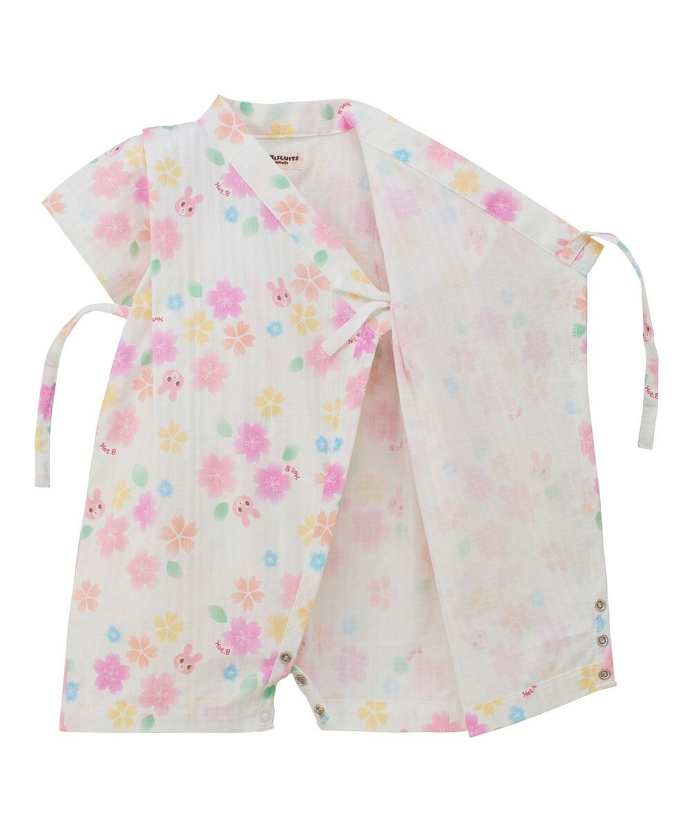 MIKI HOUSE HOT BISCUITS 【60-80cm】総柄 甚平オール 