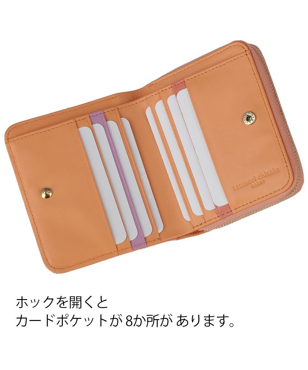 tsumori chisato CARRY ラインネコ ラウンドファスナー2つ折り財布 