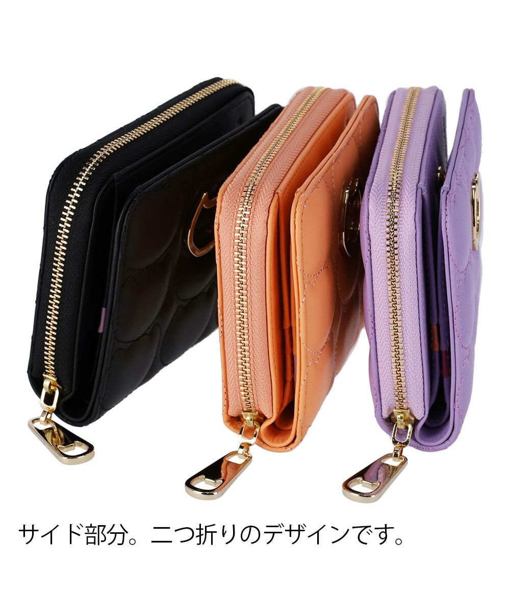 tsumori chisato CARRY ラインネコ ラウンドファスナー2つ折り財布 