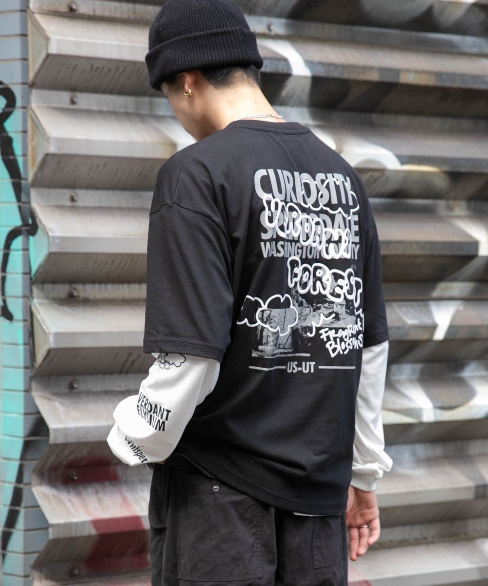 WEGO 【ユニセックス着用ITEM/2点SET】アクセ付きグラフィックアンサンブルT（LS） 