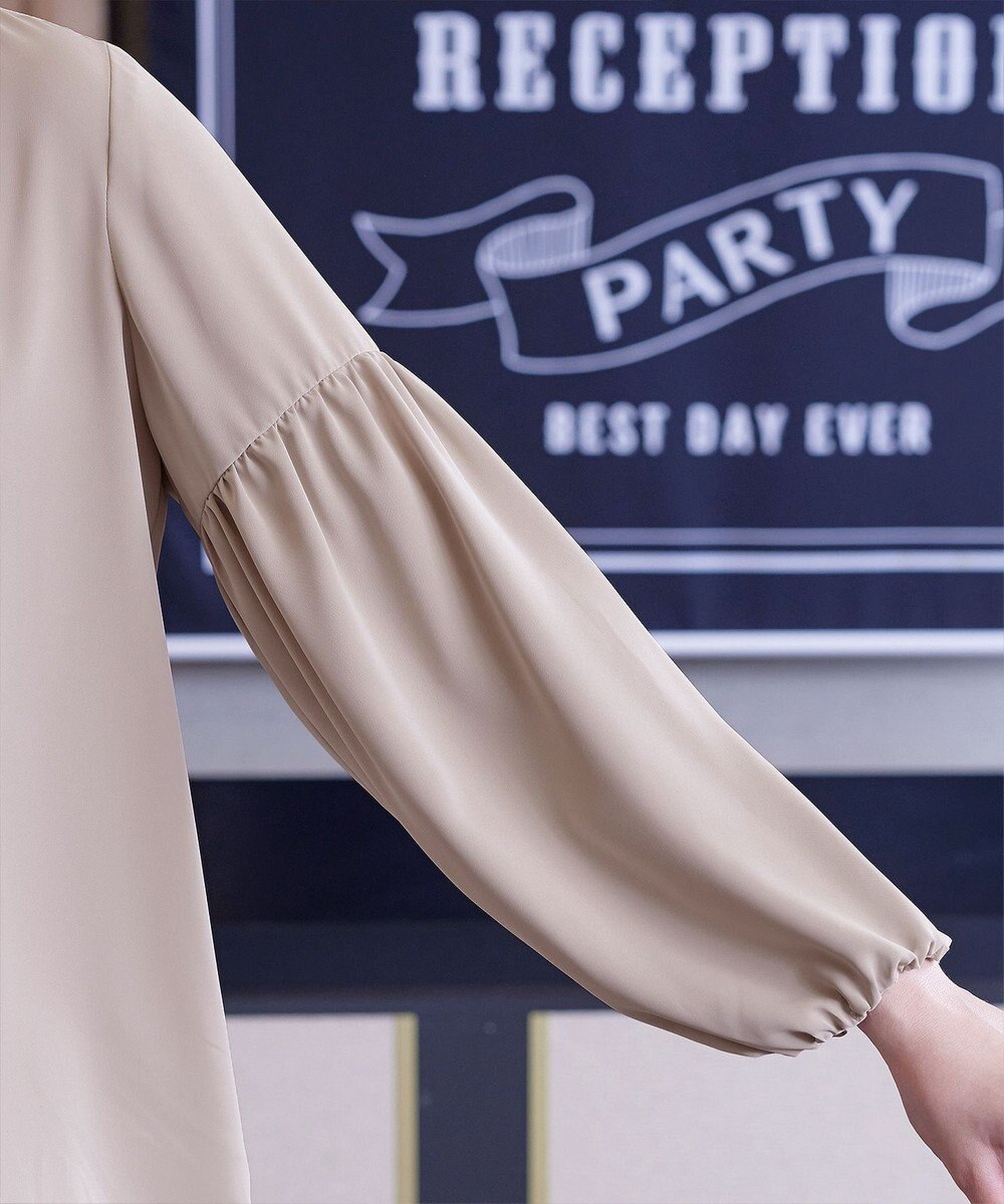 Tiaclasse 【洗える】ボリューム袖ハイネックブラウス 