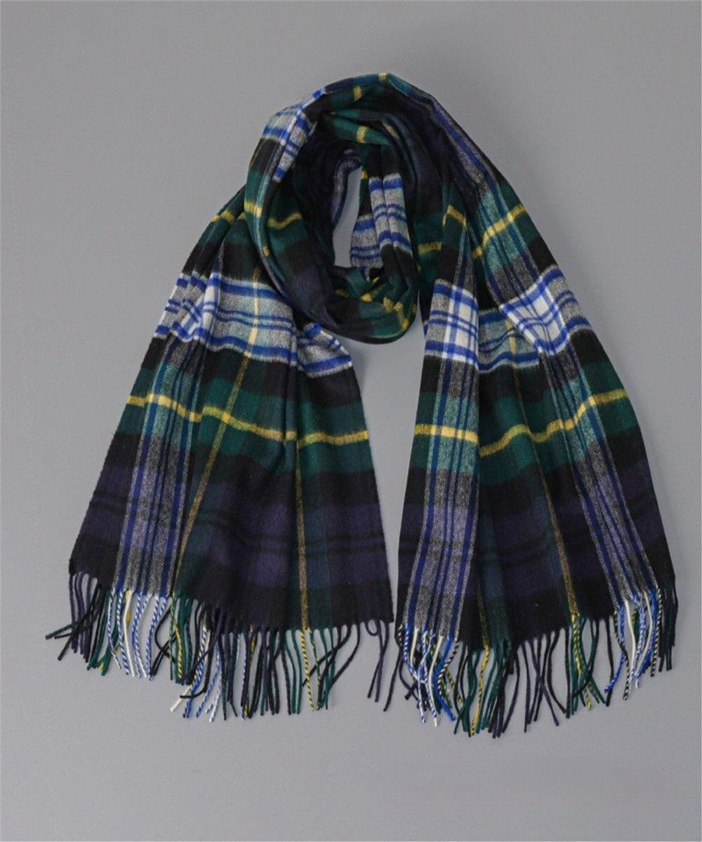 AURORA 【Johnstons of Elgin（ジョンストンズ オブ エルガン）】 カシミヤ100％起毛チェック柄ストール 