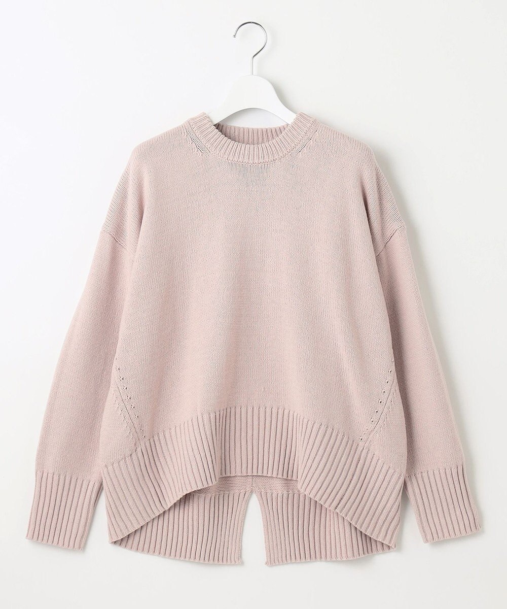 UNFILO 【洗える】スプリングコットンニット バックスリット 