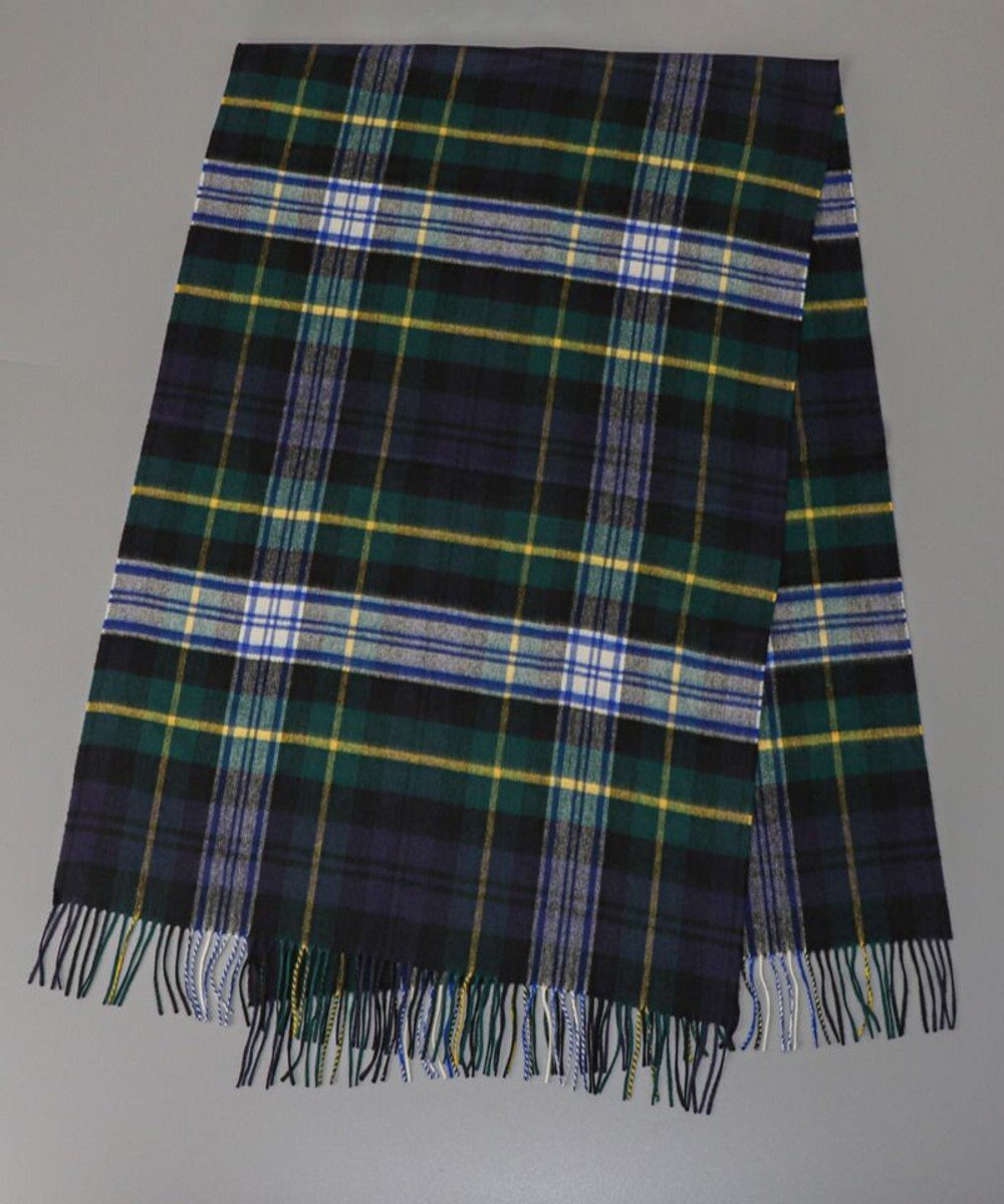 AURORA 【Johnstons of Elgin（ジョンストンズ オブ エルガン）】 カシミヤ100％起毛チェック柄ストール 