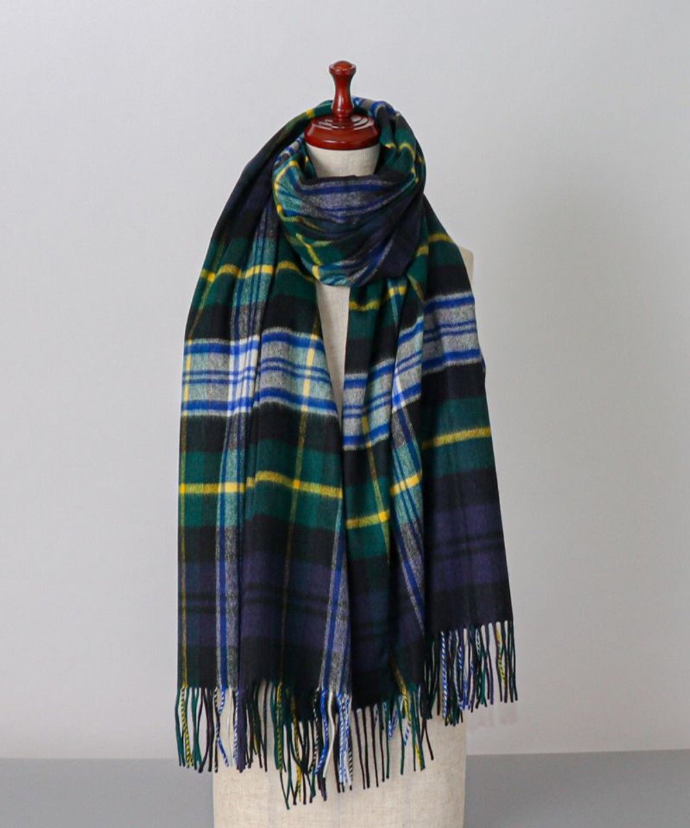 AURORA 【Johnstons of Elgin（ジョンストンズ オブ エルガン）】 カシミヤ100％起毛チェック柄ストール 