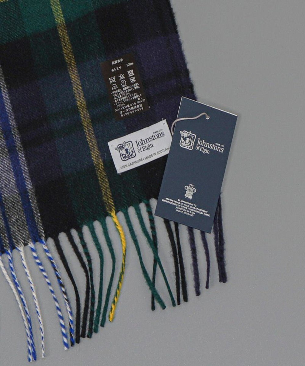 AURORA 【Johnstons of Elgin（ジョンストンズ オブ エルガン）】 カシミヤ100％起毛チェック柄ストール 