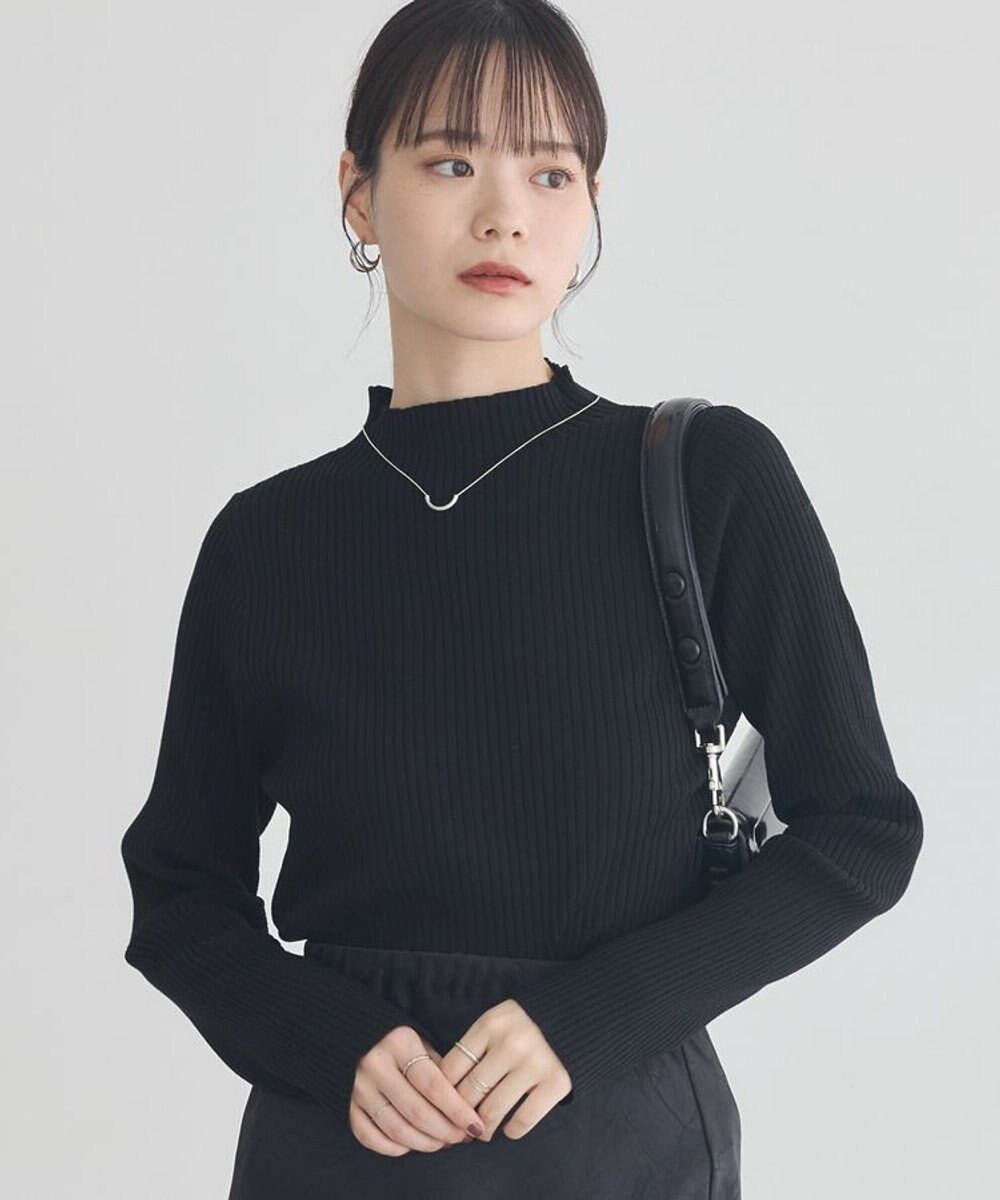 earth music&ecology ハイネックリブニットプルオーバー 