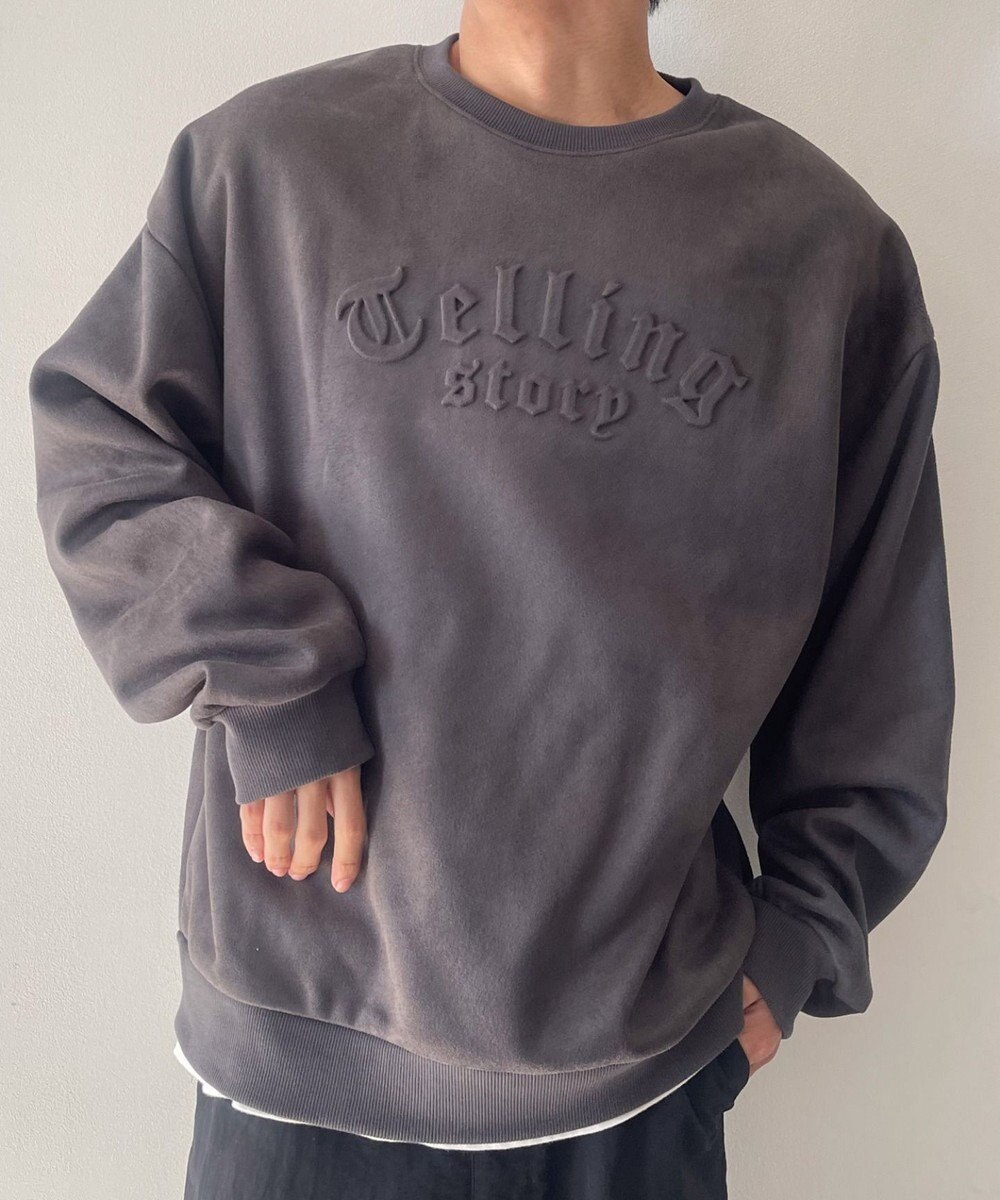 WEGO フェイクスウェードロゴプルオーバー 