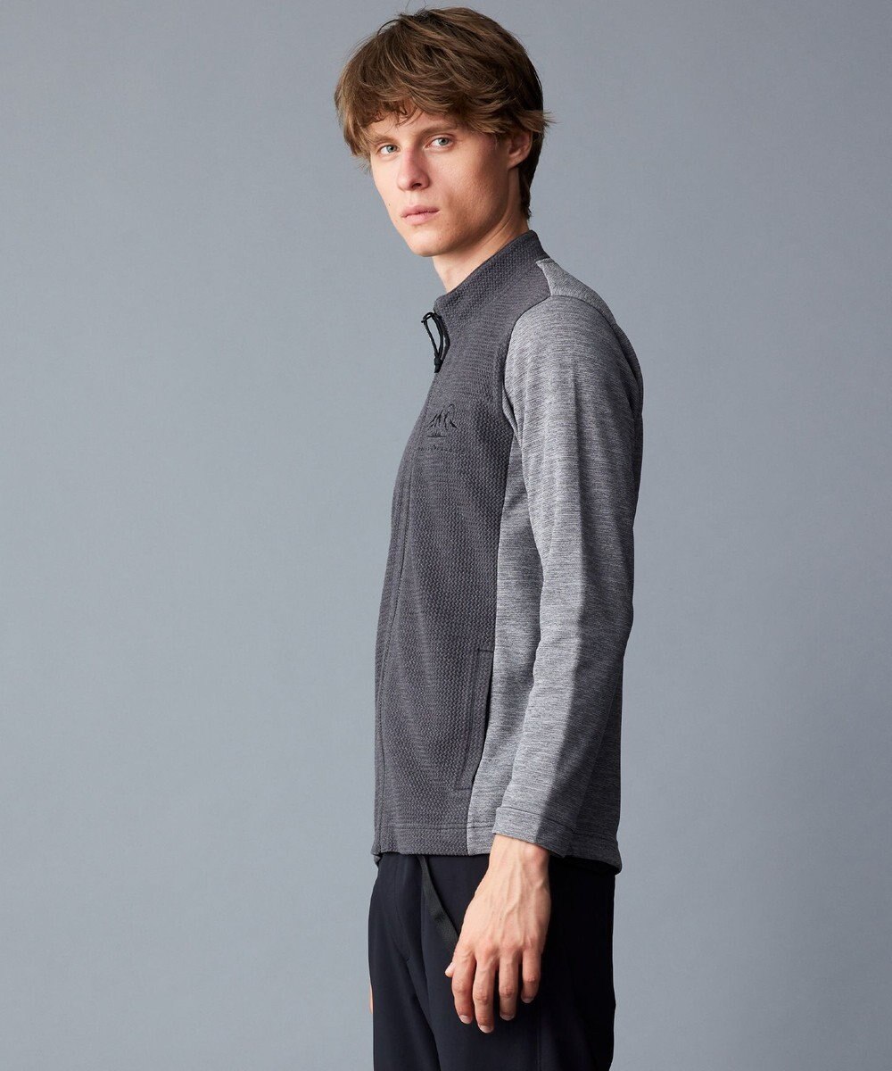 JOSEPH ABBOUD MOUNTAIN 【ソフト/吸水速乾/ライナードッキング対応】メランジバック メッシュ ジップ カットソー 