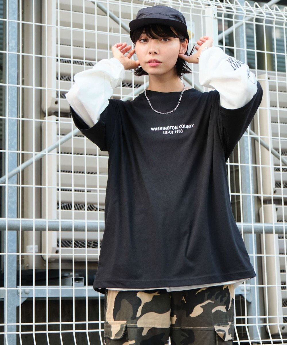 WEGO 【ユニセックス着用ITEM/2点SET】アクセ付きグラフィックアンサンブルT（LS） 