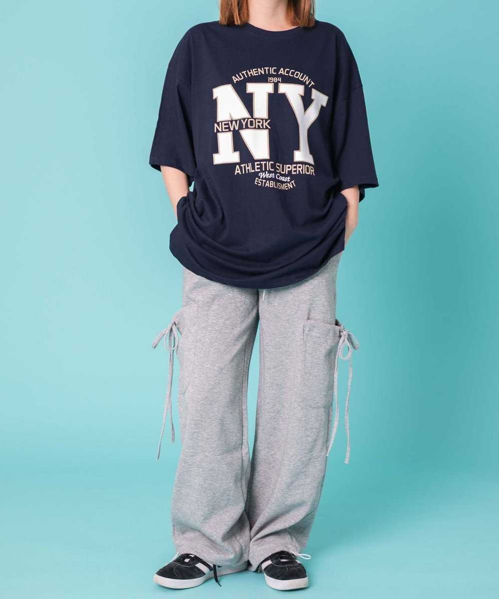 WEGO 【ウエストゴム】リボンカーゴスウェットパンツ 