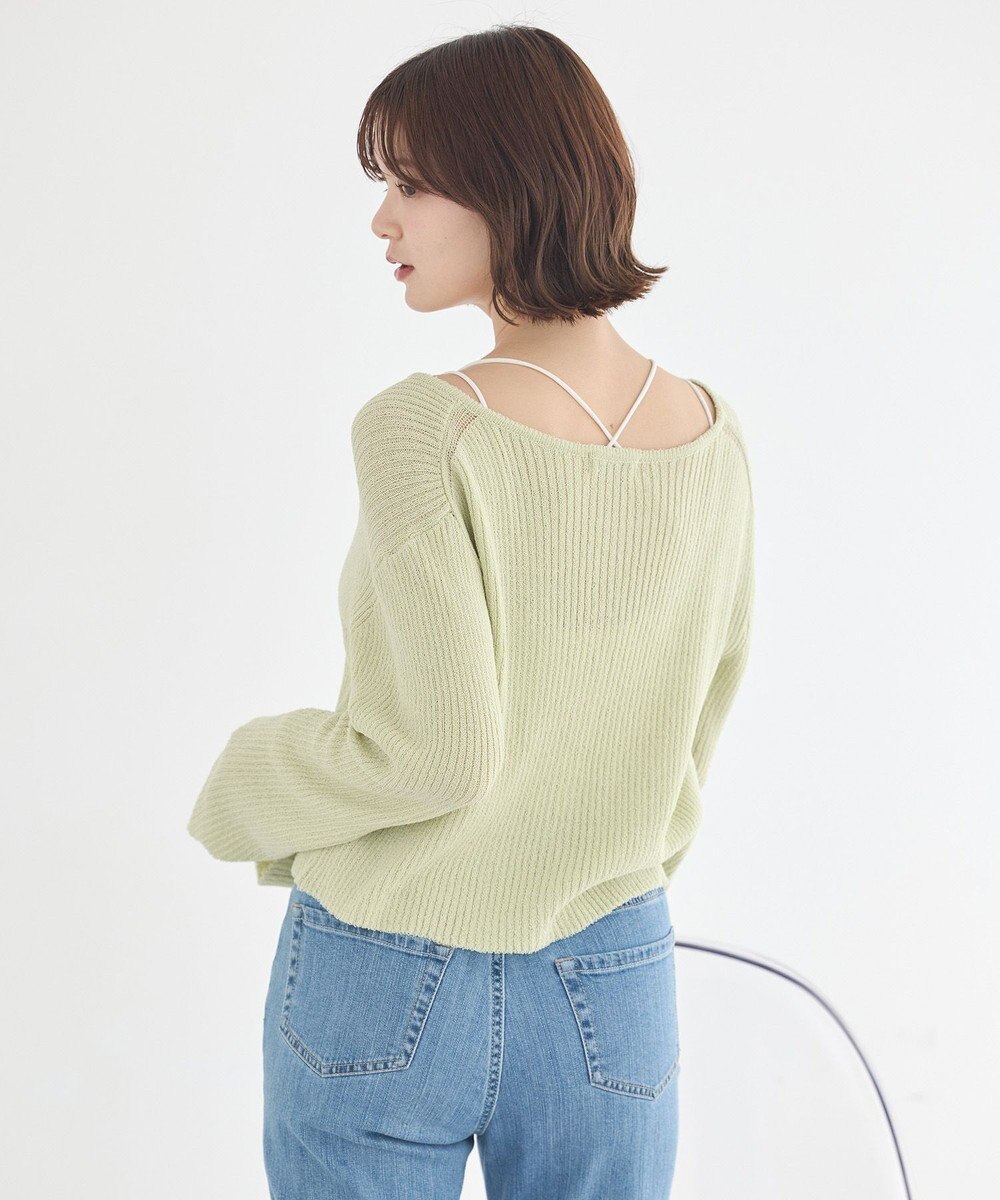 earth music&ecology 【予約】リブクロップドカーディガン 