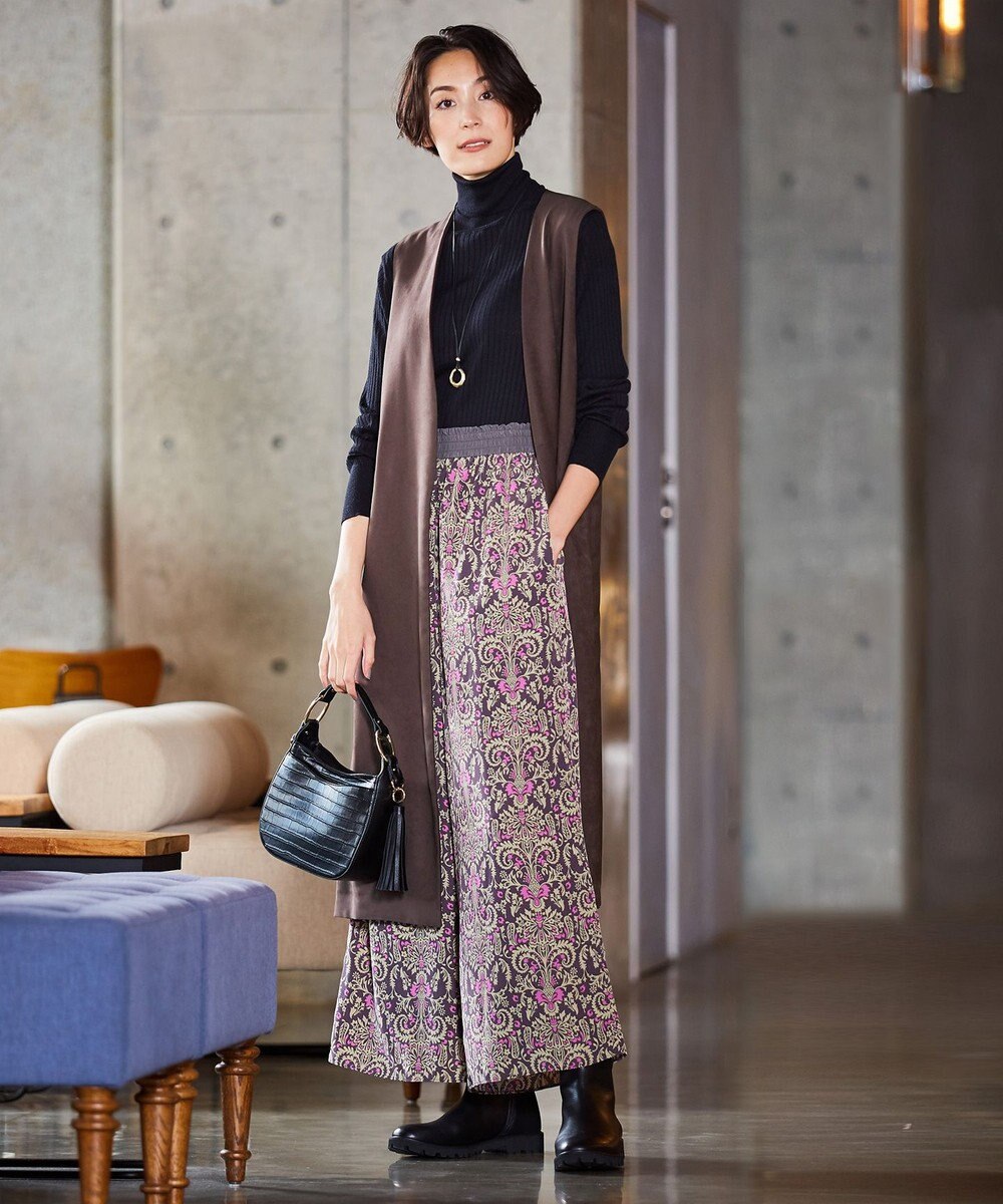 自由区 L 【洗える】カシミヤシルクブレンド タートルネックニット (検索番号:JJ47) 