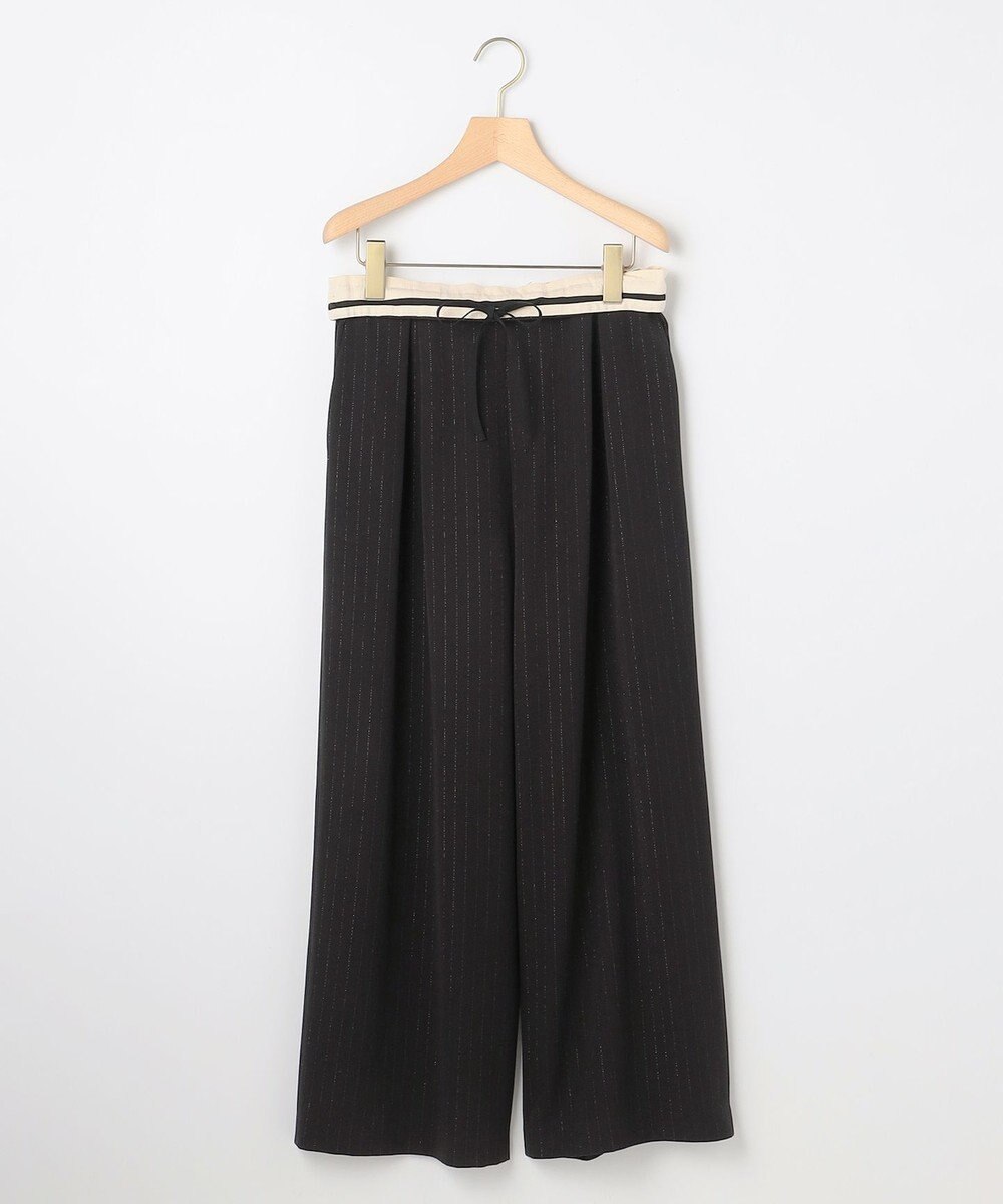 組曲 L 【加藤ローサさん着用】ラメストライプ ワイドパンツ 