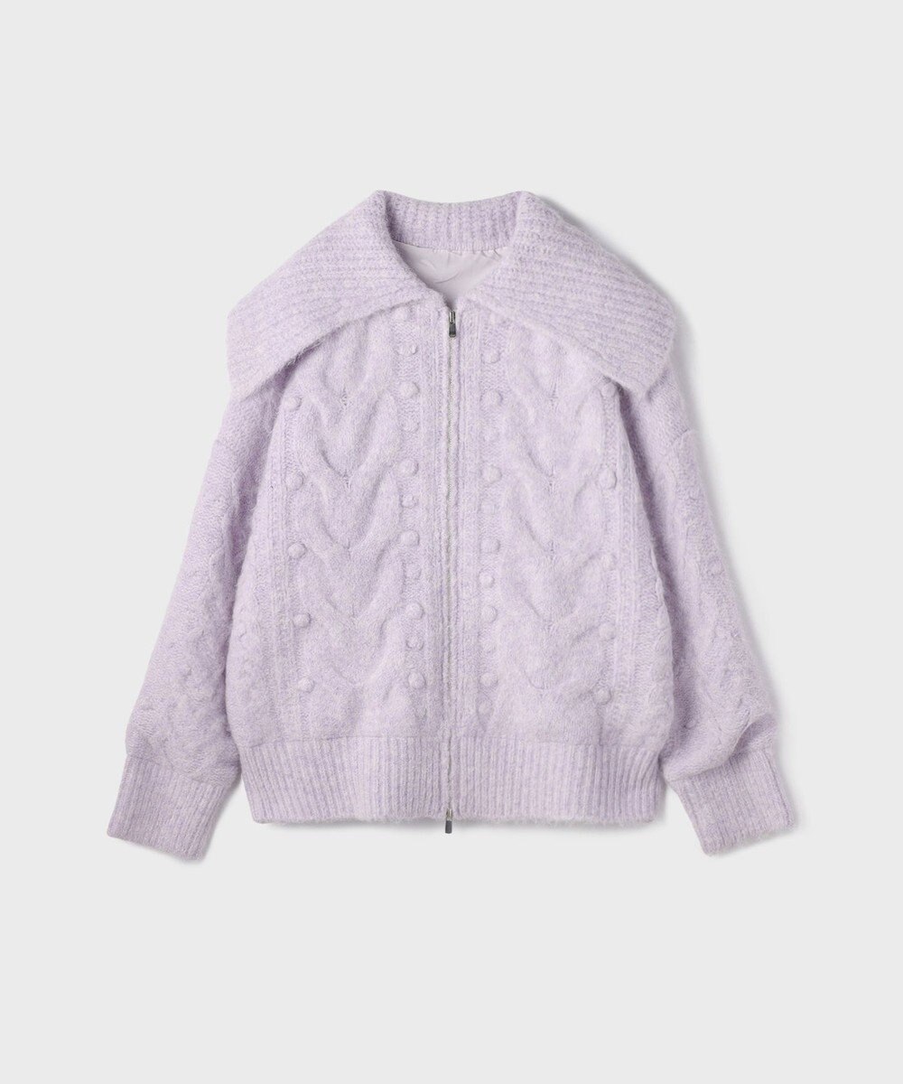 GRACE CONTINENTAL ヘアリーニットコクーンジャケット 