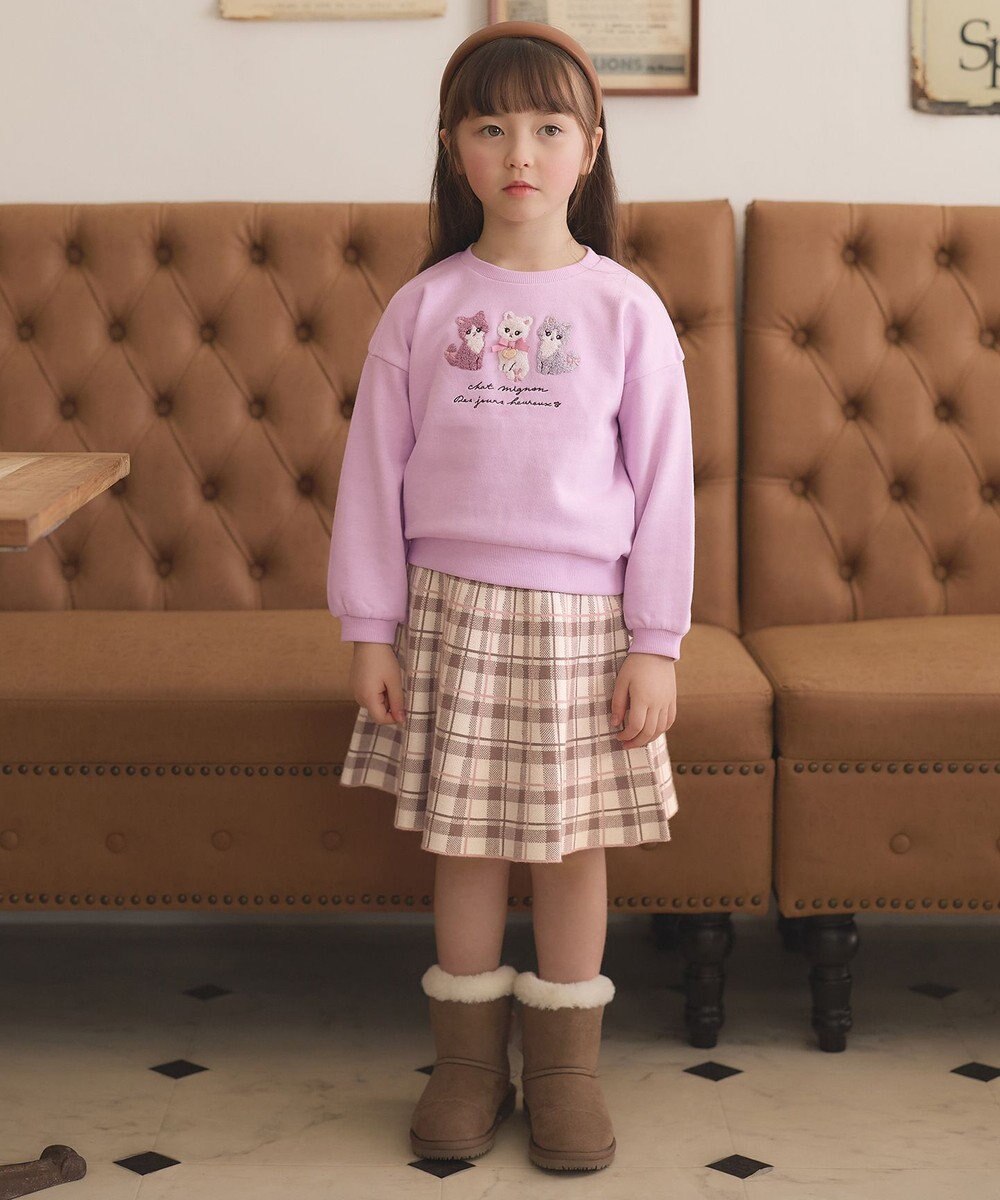 ANY KIDS 【らくっトレーナー】アニマル 裏毛 サガラ刺しゅう トレーナー 