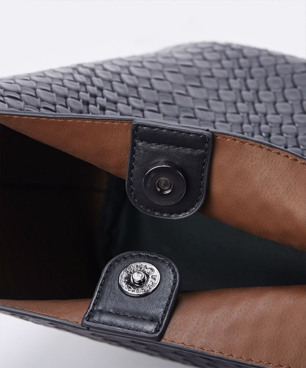 Tiaclasse 【2点セット】編み込み風ショルダーバッグ＋ショルダーポーチ付き 